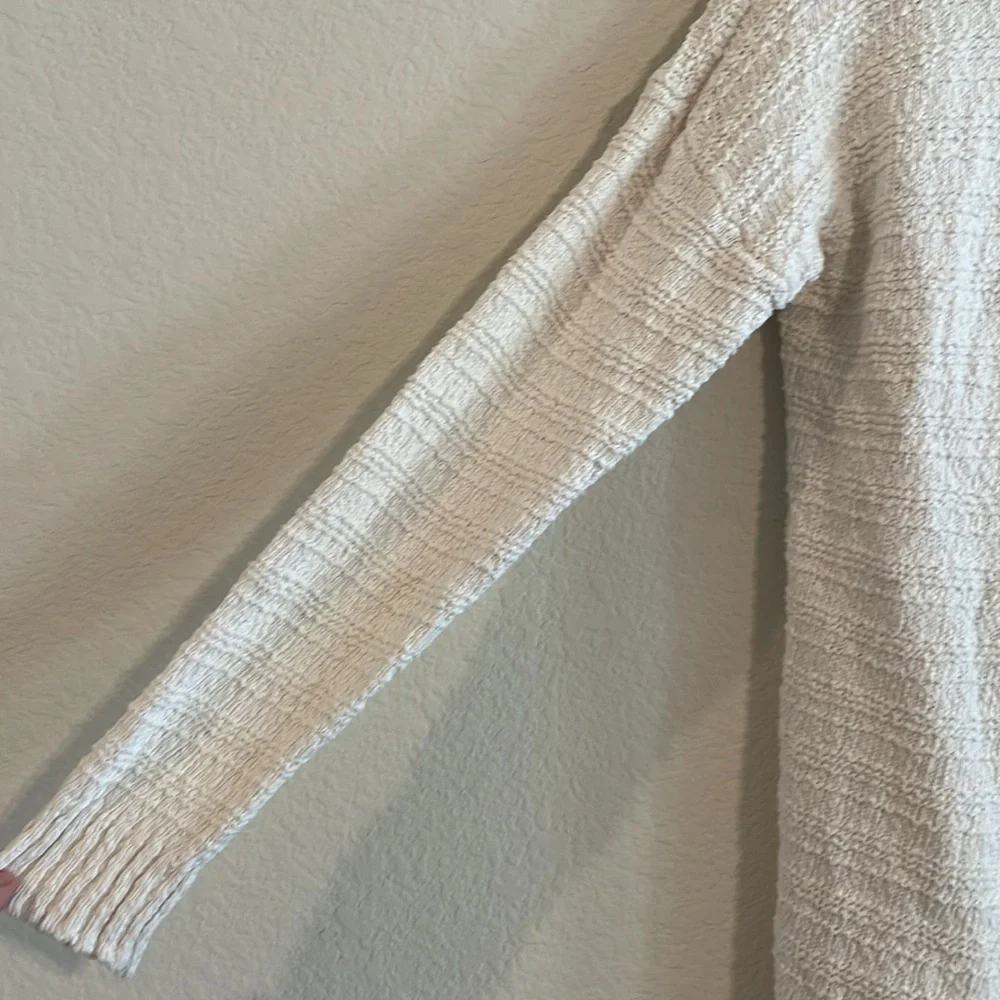 C&C California Women's Cardigan Sweater Small White Knit Open Front Longline